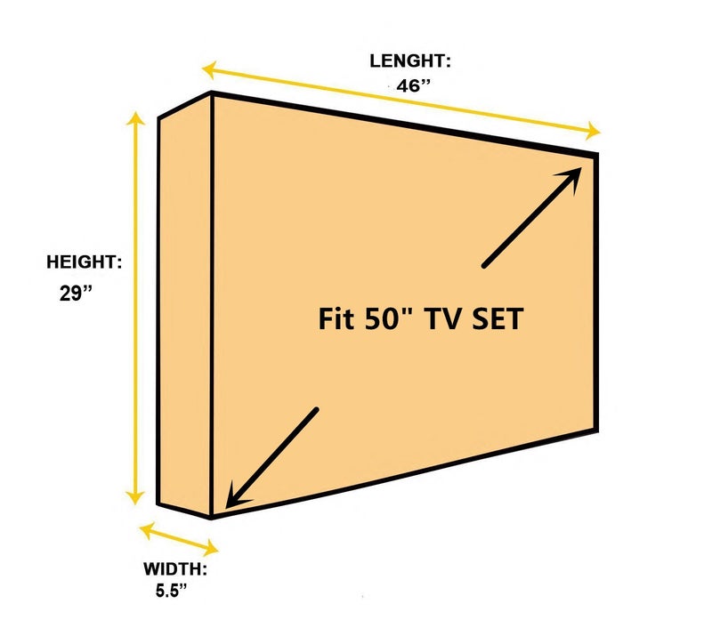 acoveritt Outdoor 50" TV Set Cover,Scratch Resistant Liner Protect LED Screen Best-Compatible with Standard Mounts and Stands (Tan) - Image 5